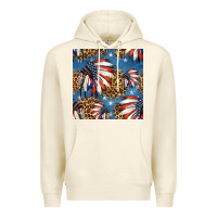 Sandshell 4th of july indian headdress seamless pattern Premium Hoodie - HRA Design Shop