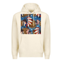 4th Of July Indian Headdress Seamless Pattern Premium Hoodie | Teevron