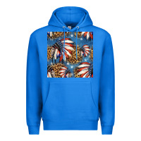 True Royal 4th of july indian headdress seamless pattern Premium Hoodie - HRA Design Shop