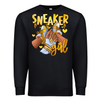Black yellow sneaker girl afro woman Premium Sweatshirt - RanaPortraitStore
