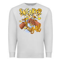 Dove Grey yellow sneaker girl afro woman Premium Sweatshirt - RanaPortraitStore