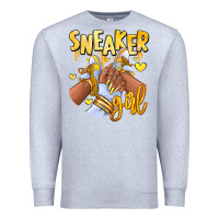 Heather Grey yellow sneaker girl afro woman Premium Sweatshirt - RanaPortraitStore