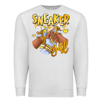 Oatmeal Heather yellow sneaker girl afro woman Premium Sweatshirt - RanaPortraitStore