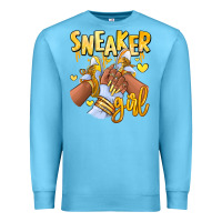Ocean Blue yellow sneaker girl afro woman Premium Sweatshirt - RanaPortraitStore