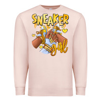 Pale Pink yellow sneaker girl afro woman Premium Sweatshirt - RanaPortraitStore