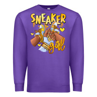 Purple yellow sneaker girl afro woman Premium Sweatshirt - RanaPortraitStore