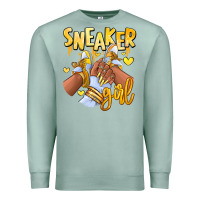 Seafoam yellow sneaker girl afro woman Premium Sweatshirt - RanaPortraitStore