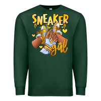 Sports Green yellow sneaker girl afro woman Premium Sweatshirt - RanaPortraitStore