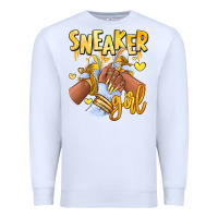 White yellow sneaker girl afro woman Premium Sweatshirt - RanaPortraitStore
