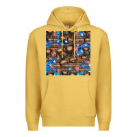 Antique Gold 4th of juky veteran boots seamless pattern Premium Hoodie - HRA Design Shop