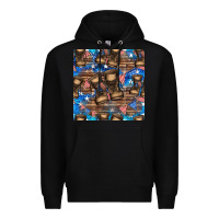 Black 4th of juky veteran boots seamless pattern Premium Hoodie - HRA Design Shop