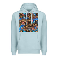 Blue Mist 4th of juky veteran boots seamless pattern Premium Hoodie - HRA Design Shop