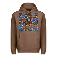 Chestnut 4th of juky veteran boots seamless pattern Premium Hoodie - HRA Design Shop