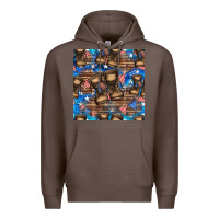 Coffee 4th of juky veteran boots seamless pattern Premium Hoodie - HRA Design Shop