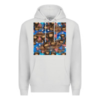 Dove Grey 4th of juky veteran boots seamless pattern Premium Hoodie - HRA Design Shop