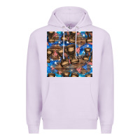 Lilac 4th of juky veteran boots seamless pattern Premium Hoodie - HRA Design Shop