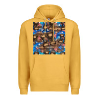 Mustard 4th of juky veteran boots seamless pattern Premium Hoodie - HRA Design Shop