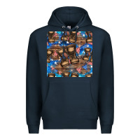 Navy 4th of juky veteran boots seamless pattern Premium Hoodie - HRA Design Shop