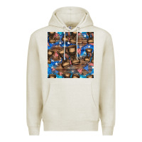Oatmeal Heather 4th of juky veteran boots seamless pattern Premium Hoodie - HRA Design Shop