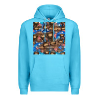 Ocean Blue 4th of juky veteran boots seamless pattern Premium Hoodie - HRA Design Shop