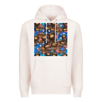 Pale Pink 4th of juky veteran boots seamless pattern Premium Hoodie - HRA Design Shop