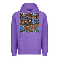 Purple 4th of juky veteran boots seamless pattern Premium Hoodie - HRA Design Shop