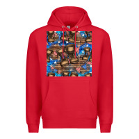 Red 4th of juky veteran boots seamless pattern Premium Hoodie - HRA Design Shop