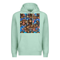 Seafoam 4th of juky veteran boots seamless pattern Premium Hoodie - HRA Design Shop