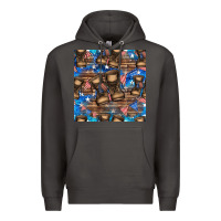 Smoke 4th of juky veteran boots seamless pattern Premium Hoodie - HRA Design Shop