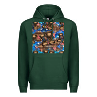 Sports Green 4th of juky veteran boots seamless pattern Premium Hoodie - HRA Design Shop