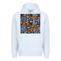 White 4th of juky veteran boots seamless pattern Premium Hoodie - HRA Design Shop