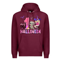 Burgundy my first pink halloween Premium Hoodie - AdoDesignShop