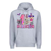 Heather Grey my first pink halloween Premium Hoodie - AdoDesignShop