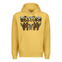 Antique Gold western mom Premium Hoodie - CowhideDigitalArt