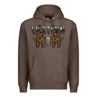 Coffee western mom Premium Hoodie - CowhideDigitalArt