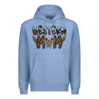 Colony Blue western mom Premium Hoodie - CowhideDigitalArt
