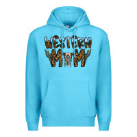Ocean Blue western mom Premium Hoodie - CowhideDigitalArt