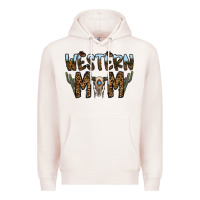 Pale Pink western mom Premium Hoodie - CowhideDigitalArt