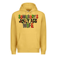 Antique Gold Somebody's Jolly Ass Wife Premium Hoodie - FaDigitalArtStudio