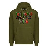 Army Green Somebody's Jolly Ass Wife Premium Hoodie - FaDigitalArtStudio
