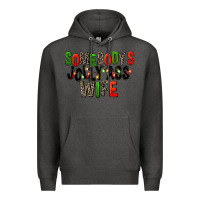 Charcoal Heather Somebody's Jolly Ass Wife Premium Hoodie - FaDigitalArtStudio