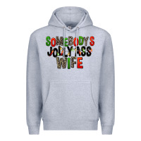 Heather Grey Somebody's Jolly Ass Wife Premium Hoodie - FaDigitalArtStudio