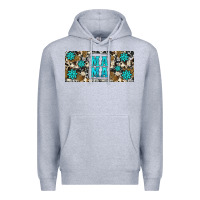 Heather Grey western cowhide mama 16oz libbey glass Premium Hoodie - HRA Design Shop