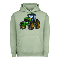 Pigment Oil Green farm tractor Urban Hoodie - AdoDesignShop