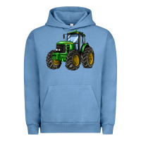 Pigment Pebble Blue farm tractor Urban Hoodie - AdoDesignShop