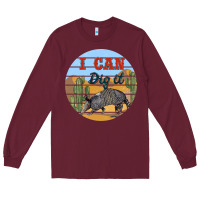 Burgundy i can dig it armadillo Long Sleeve Tee - BarkalooDesign