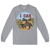 Heather Grey i can dig it armadillo Long Sleeve Tee - BarkalooDesign
