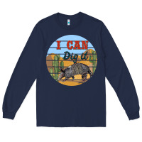 Navy i can dig it armadillo Long Sleeve Tee - BarkalooDesign