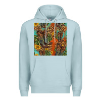 Blue Mist western boots and sunflowers seamless pattern Premium Hoodie - HRA Design Shop