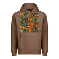Chestnut western boots and sunflowers seamless pattern Premium Hoodie - HRA Design Shop